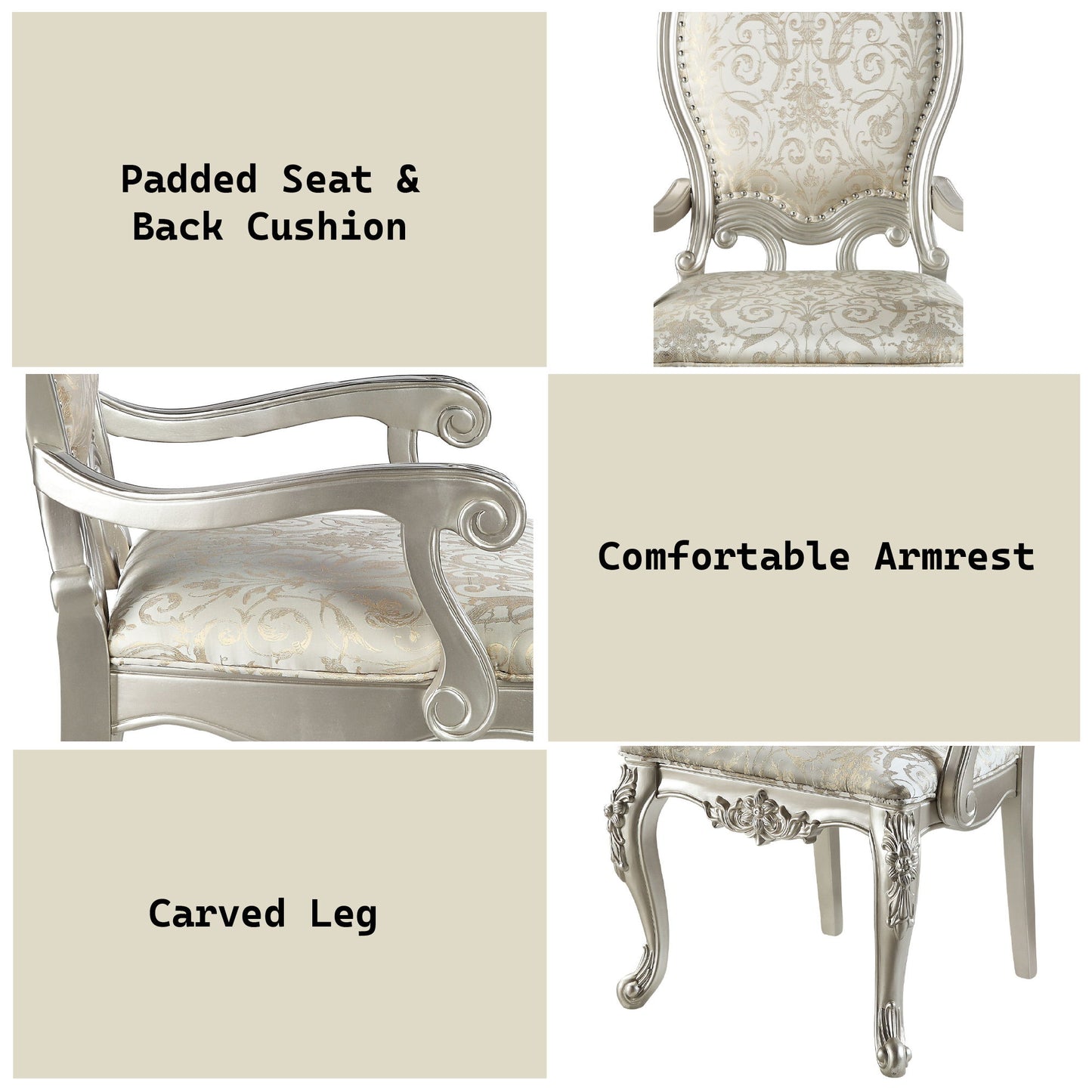 Bently - Arm Chair (Set of 2) - Champagne Acme