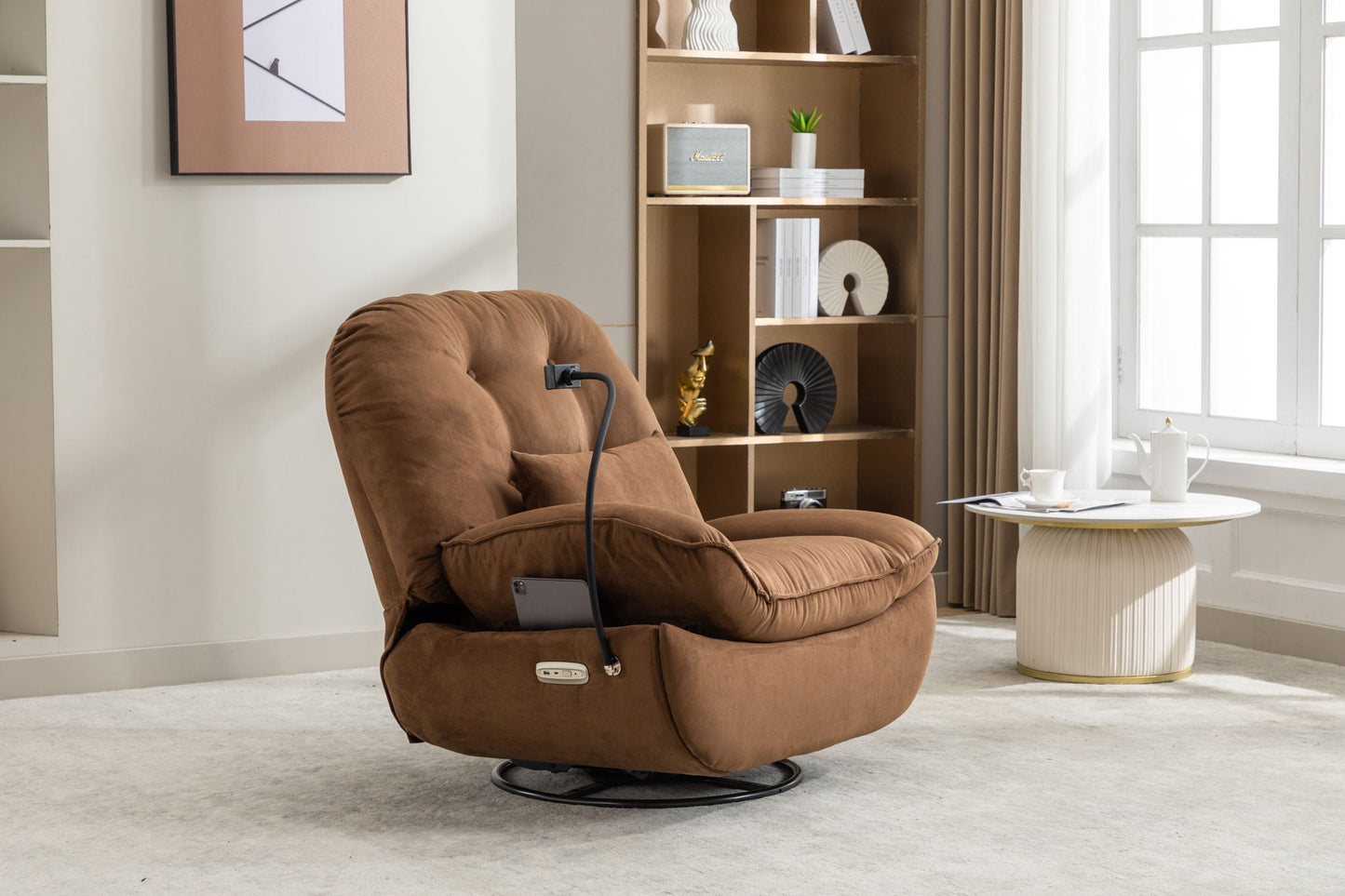 Power Recliner Swivel Glider USB Charger With Bluetooth Music Player, Sleep, Working, Game And Leisure Home Essentials