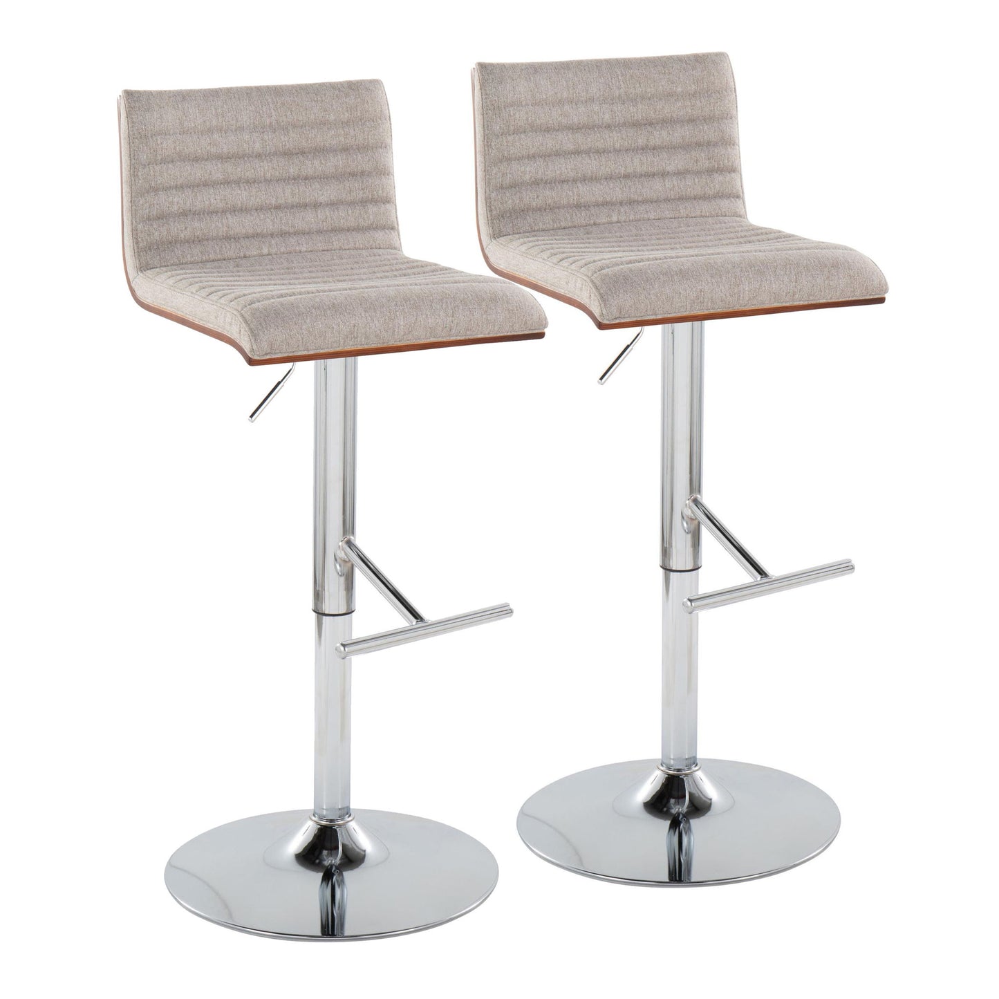 Mason - Contemporary Adjustable Barstool & Swivel With Straight T Footrest (Set of 2) Lumi Source