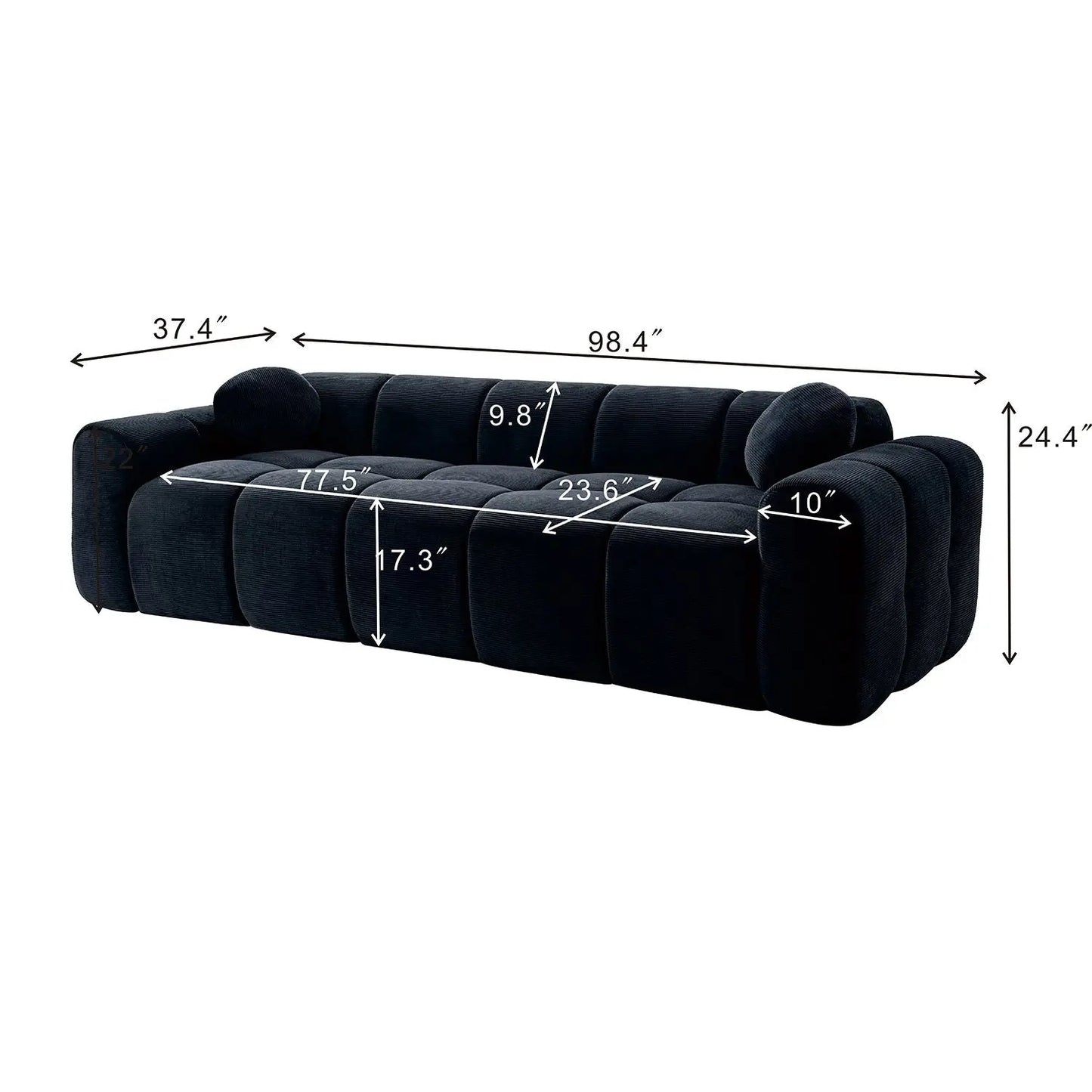 Extra Large Compression Sofa, Cloud Puff Couch For Living Room Home Essentials