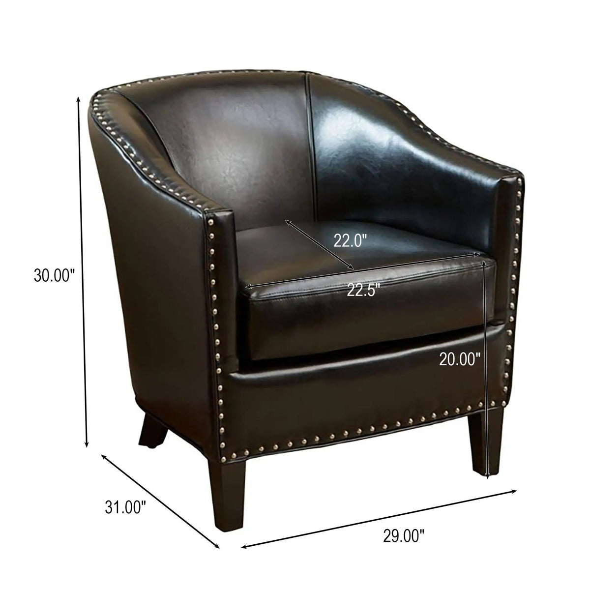 Enigmatica - Upholstered Club Chair With Nailhead Trim Noble House