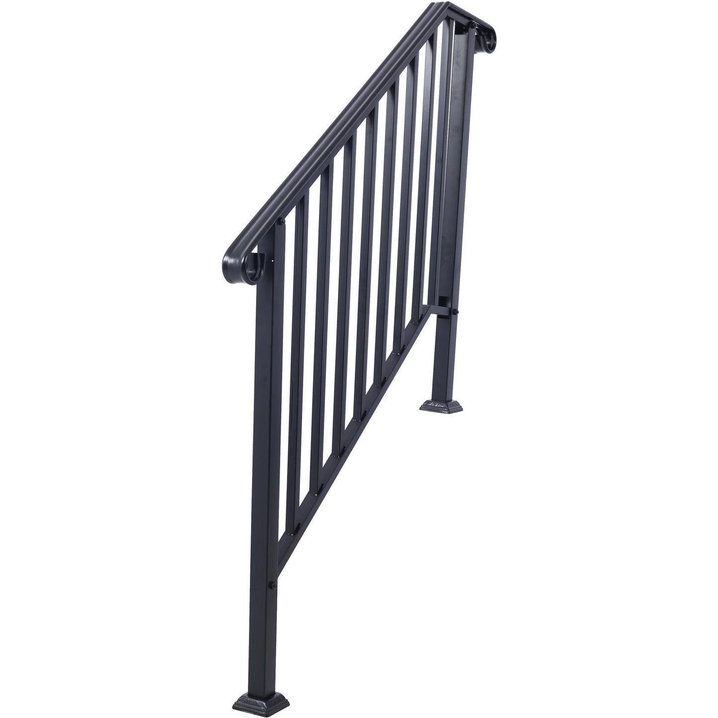 Handrails For Outdoor Steps, Fit 2 Or 3 Steps Outdoor Stair Railing, Wrought Iron Handrail, Flexible Porch Railing, Transitional Handrails For Concrete Steps Or Wooden Stairs Daily Nest