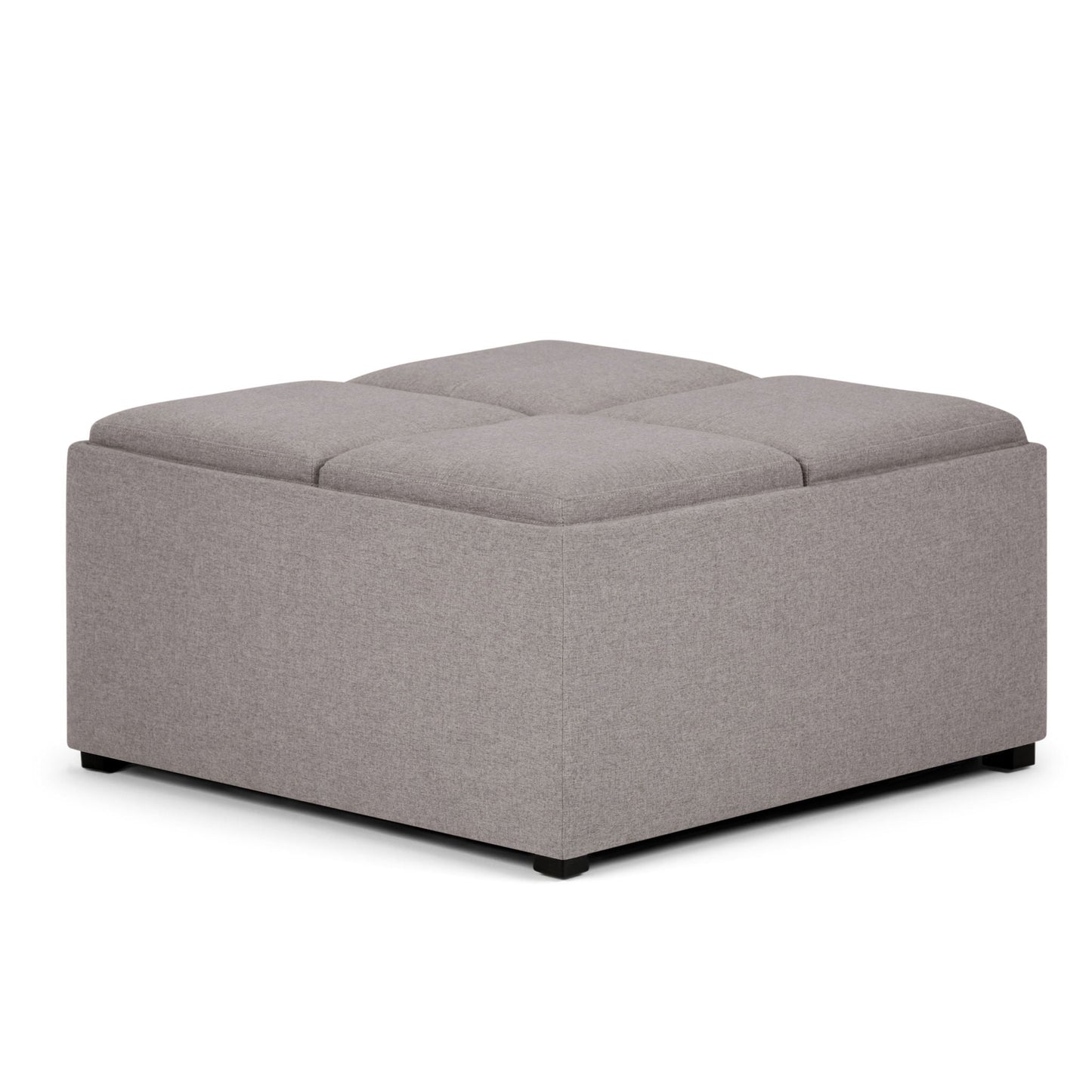 Avalon - Square Coffee Table, Storage Ottoman Simpli-Home