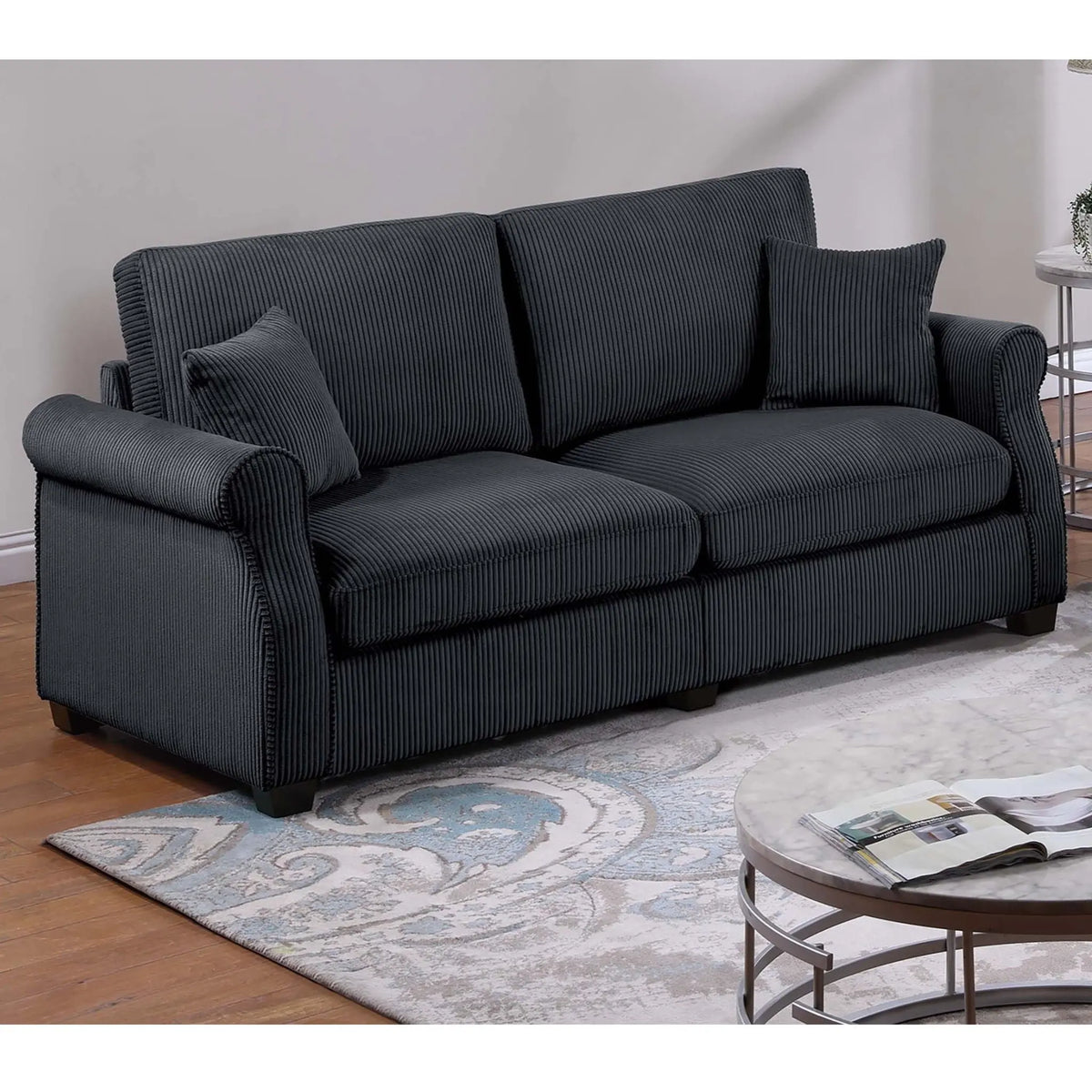 Contemporary 2 Piece Sofa Set With Matching Pillows Home Essentials
