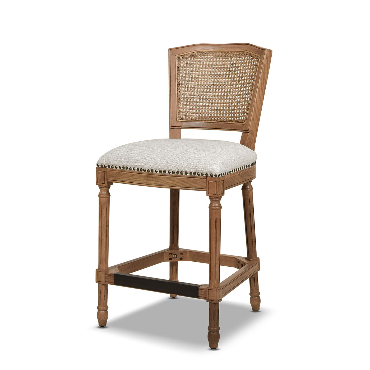 Triomphe - Rattan Wicker High Back Armless Counter Bar Stool Jennifer Taylor Home