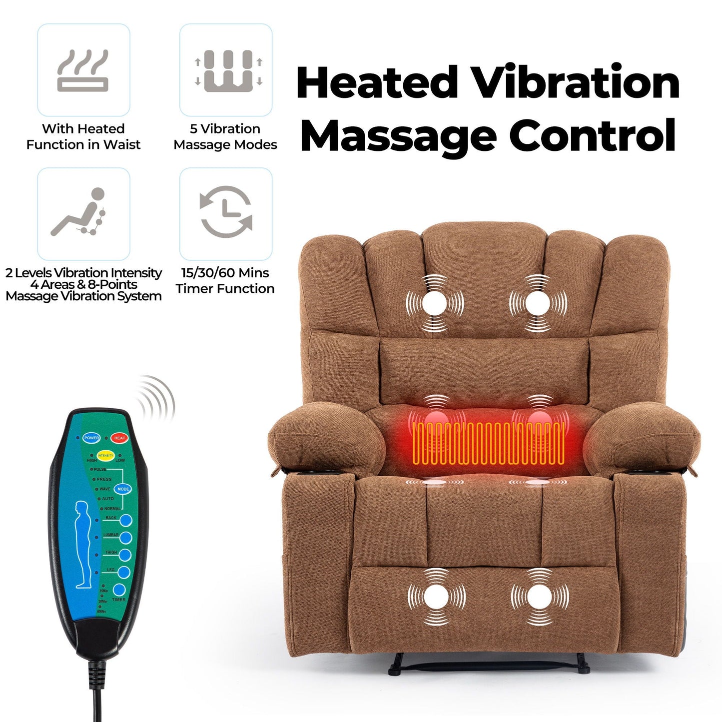 Massage Recliner Chair Sofa With Heating Vibration Home Essentials
