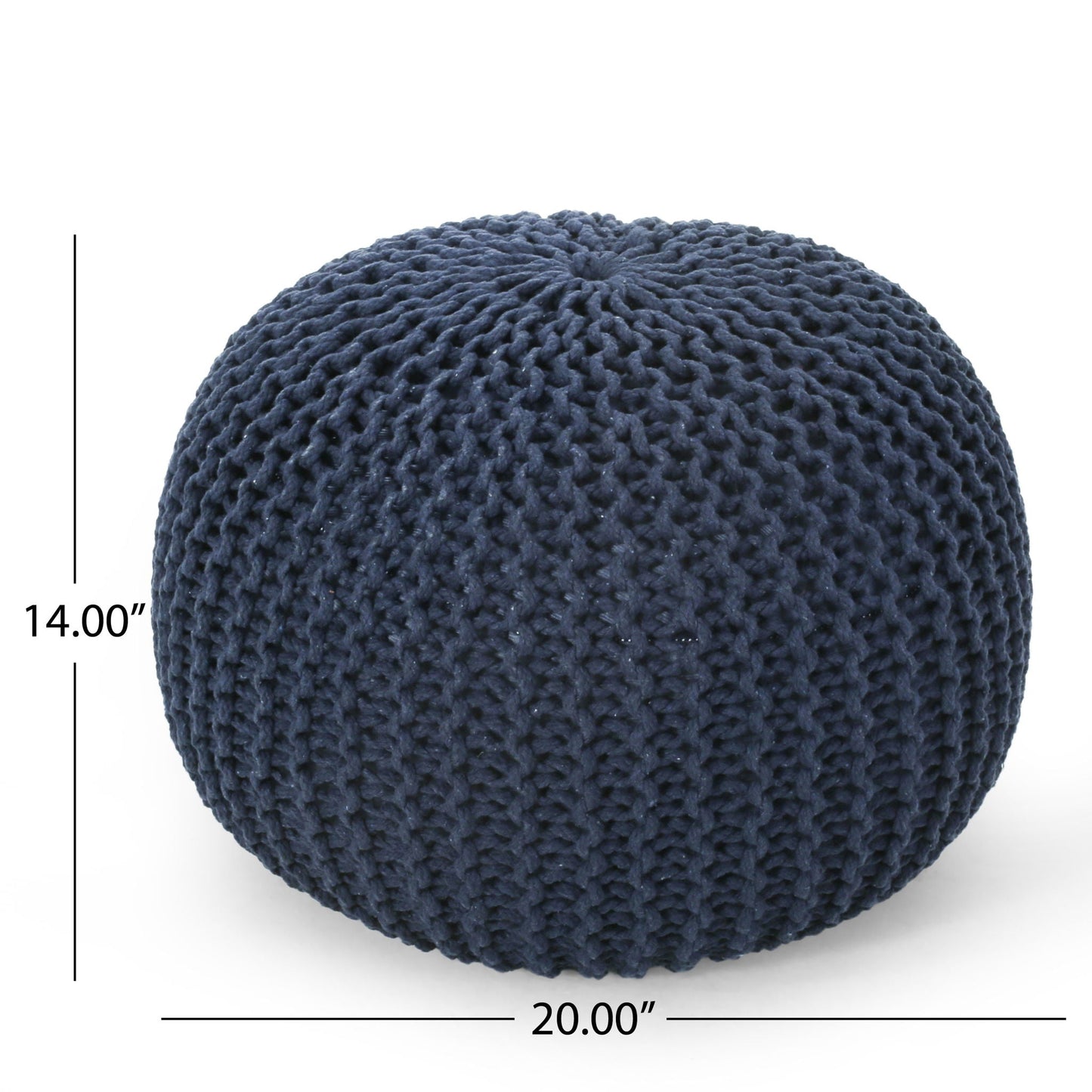Bordeaux - Knitted Cotton Round Pouf Ottoman, Floor Cushion Home Essentials