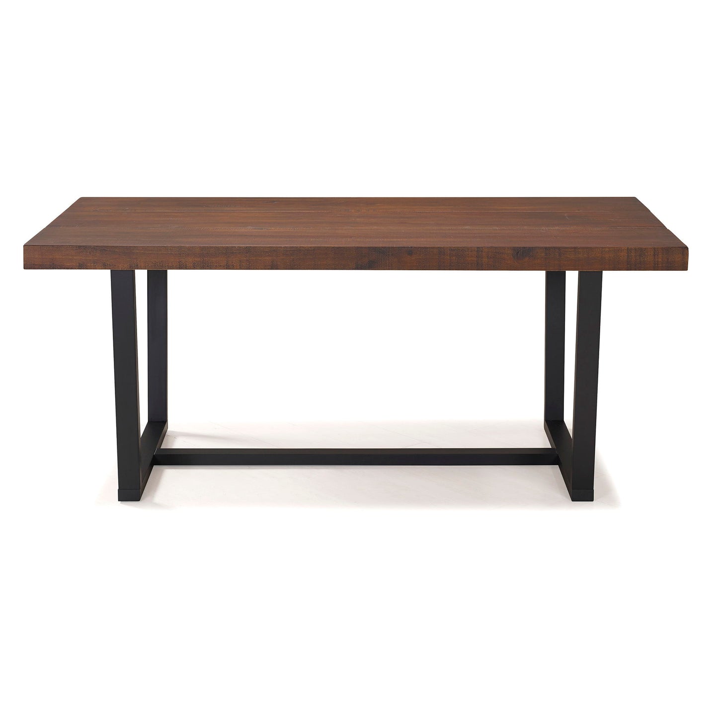 Modern Distressed Solid Wood And Metal Open Frame Dining Table Walker Edison