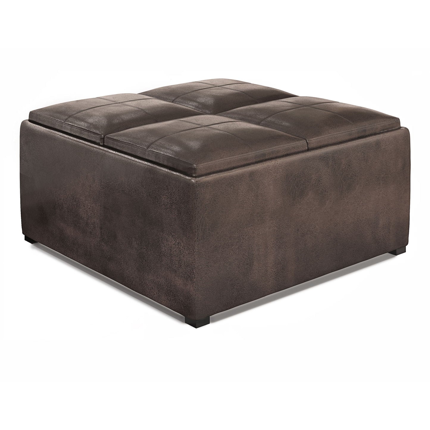 Avalon - Upholstered Square Coffee Table Storage Ottoman Simpli-Home
