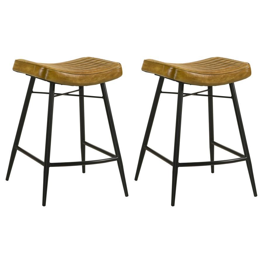 Bayu - Leather Upholstered Counter Stool (Set of 2) Coaster Fine Furniture