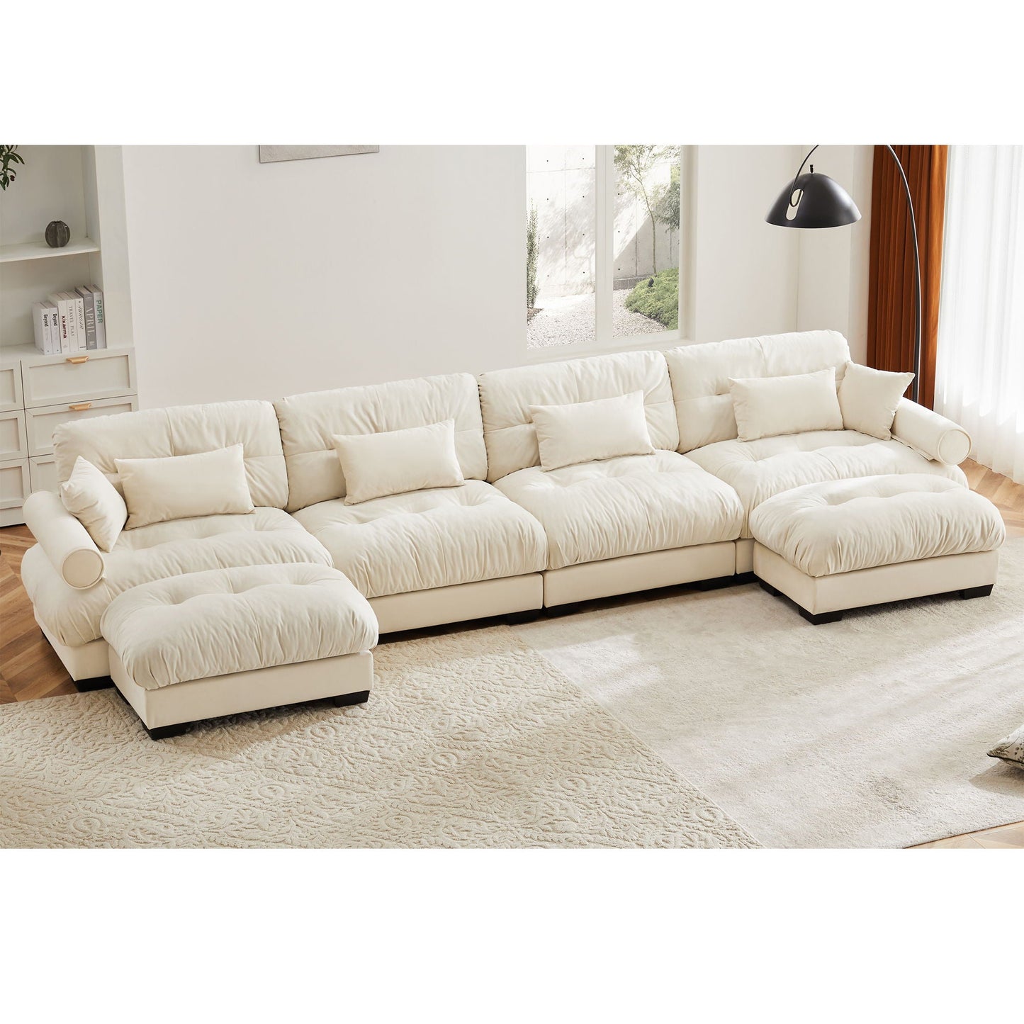 Super Comfort Oversized Modular Sectional Sofa With Movable Ottoman - Snoozhouse