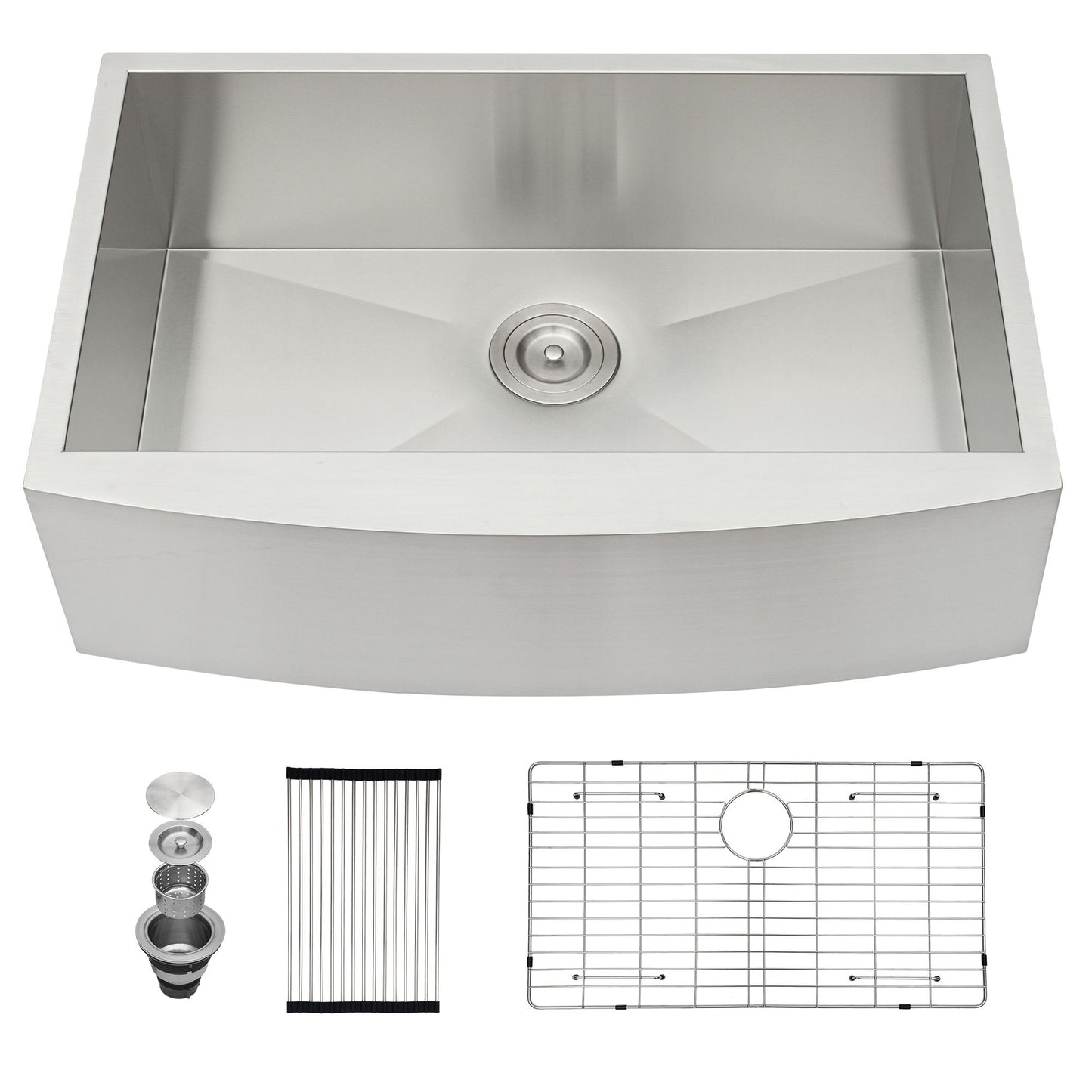 Farmhouse 36" Kitchen Sink Stainless Steel Apron Front - Brushed Nickel Daily Nest