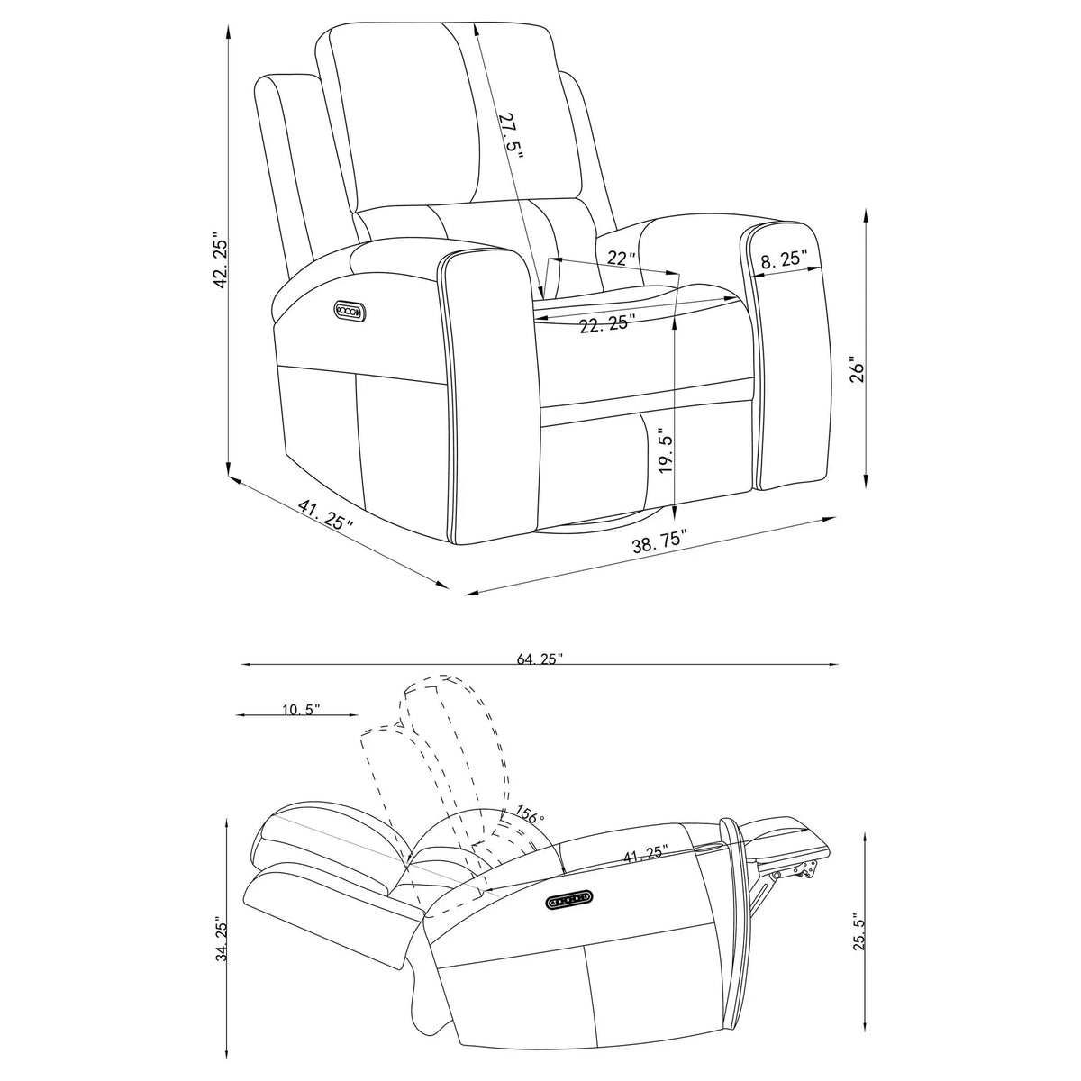 Boyce - Triple Power Swivel Recliner With Independent Adjustments Furniture Max