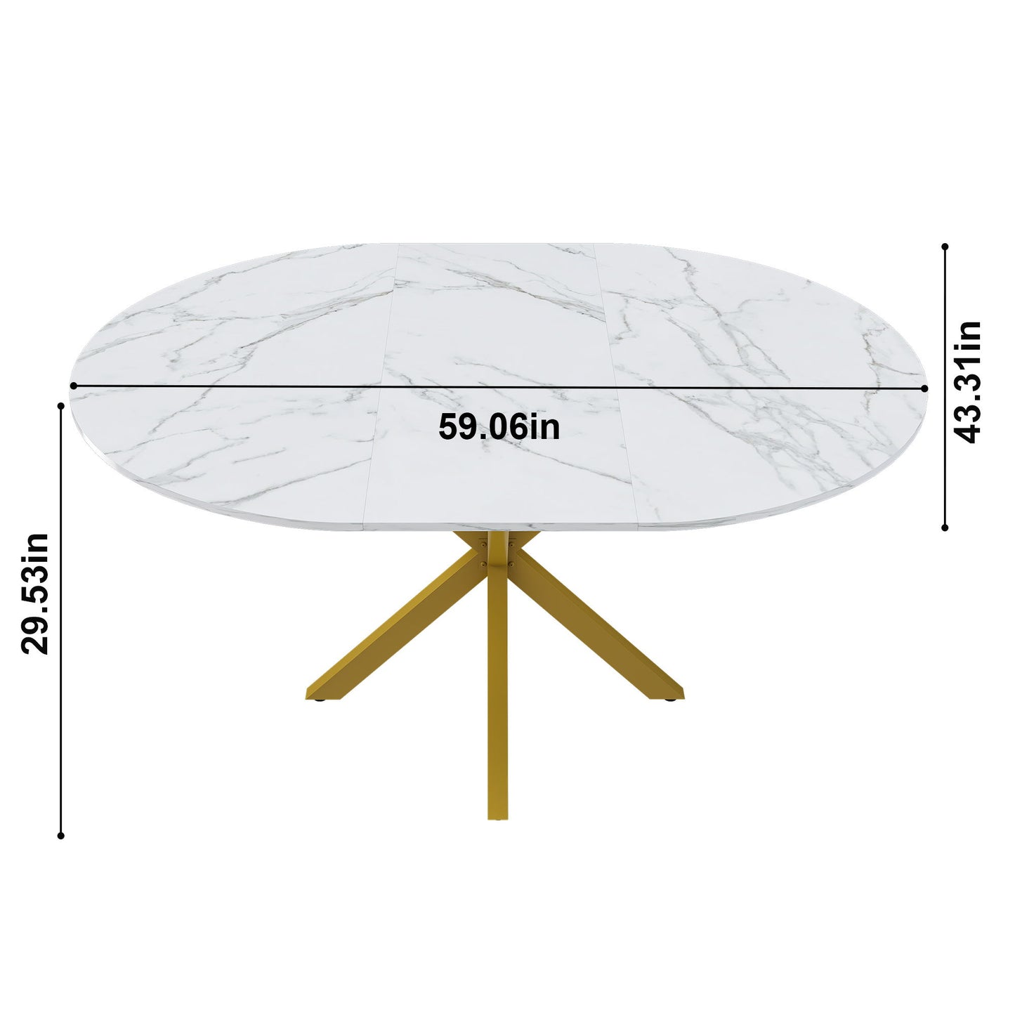 Round Dining Table With Extendable Blades, X Base Home Essentials