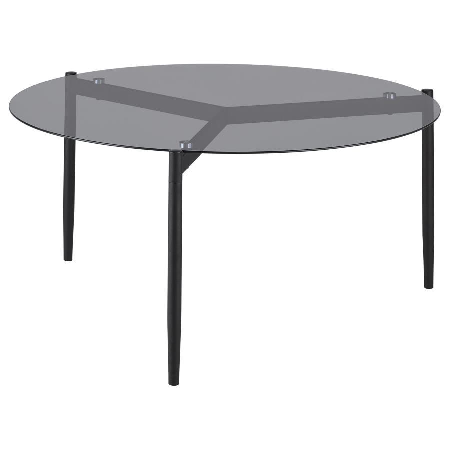 Rosalie - Round Smoked Glass Top Table CoasterEveryday