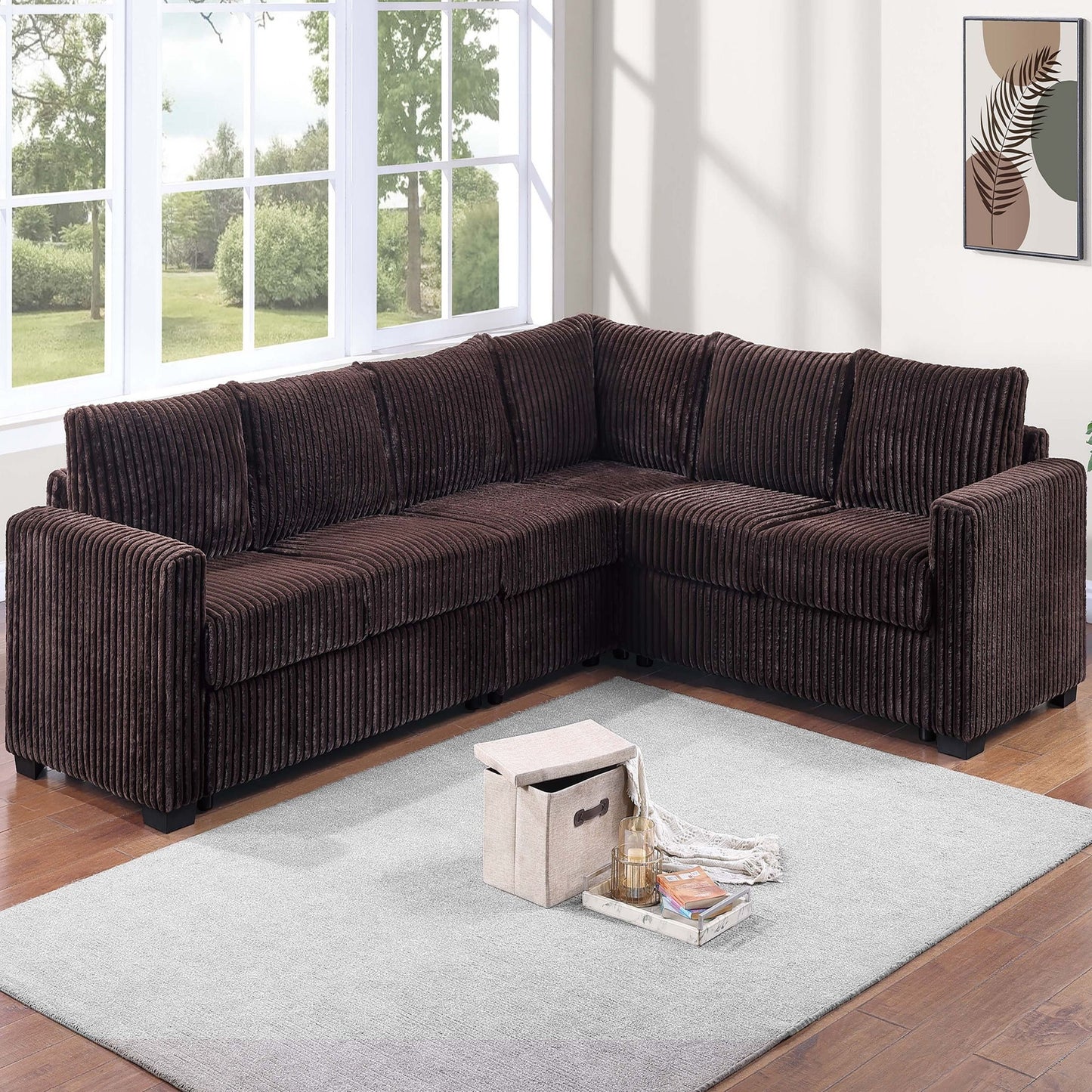 L-Shaped Sectional Set For Living Room Home Essentials