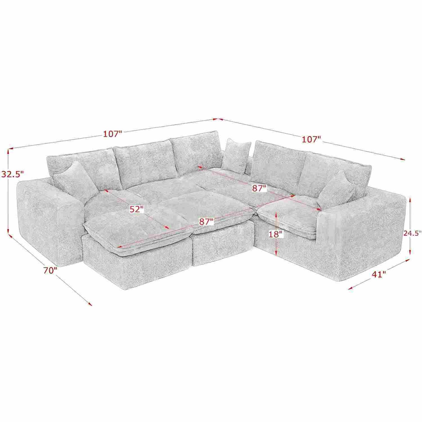 Sectional Sofa With Moveable Ottoman Home Essentials