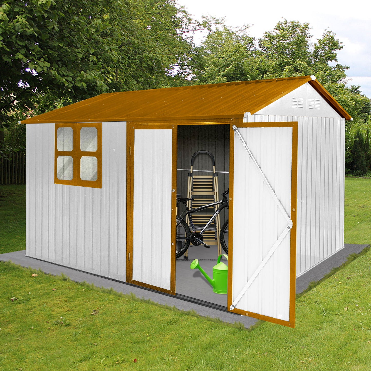 10' x 8' Garden Sheds Outdoor Storage Sheds With Window Daily Nest