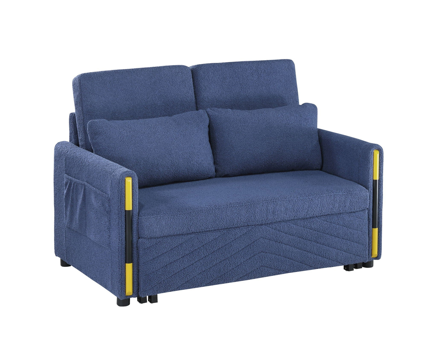 Percy - Teddy Velvet Sleeper Loveseat With Dual-Pull Sleeper Design Lilola Home