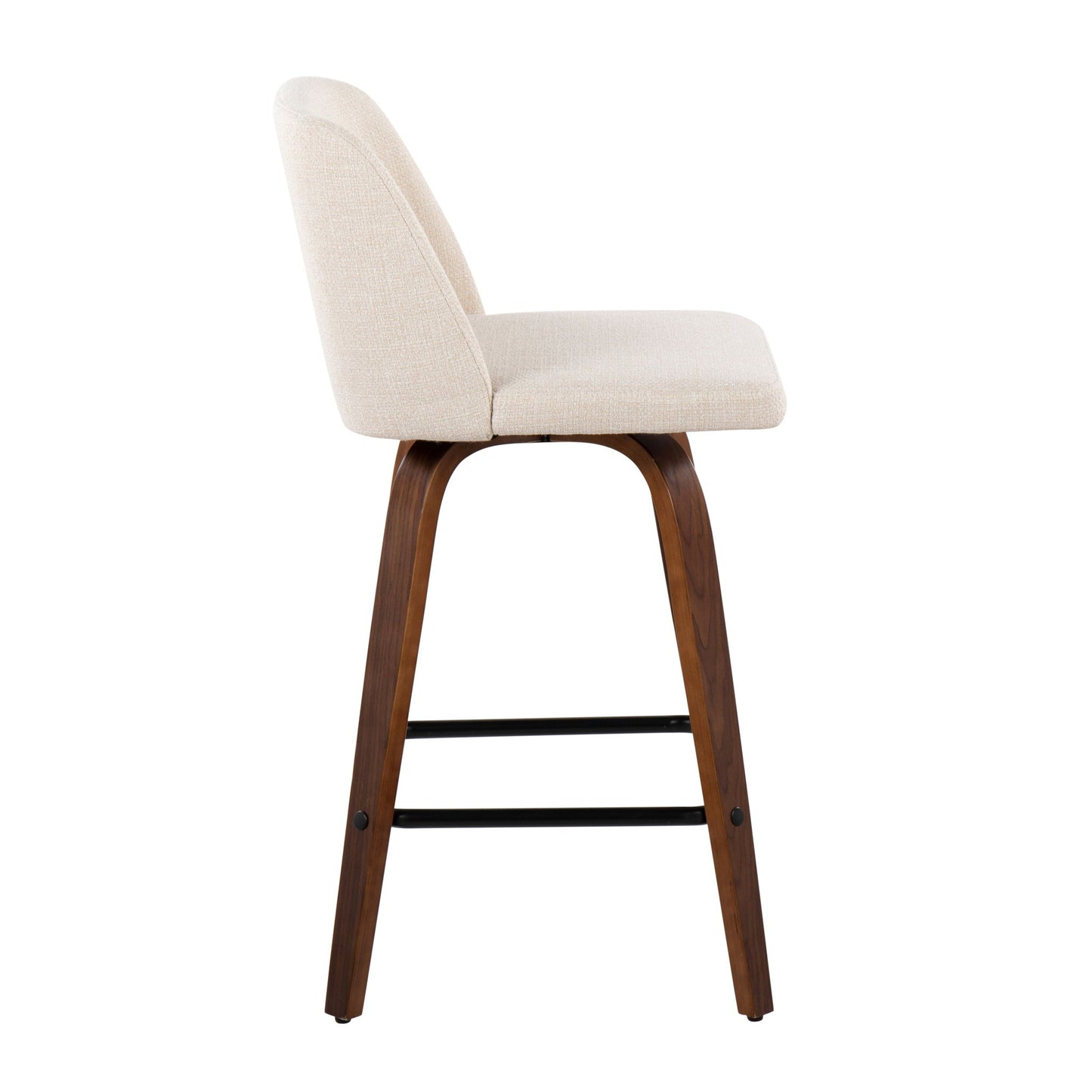 Toriano - Mid Century Modern Fixed Height Counter Stool & Square Footrest (Set of 2) Lumi Source