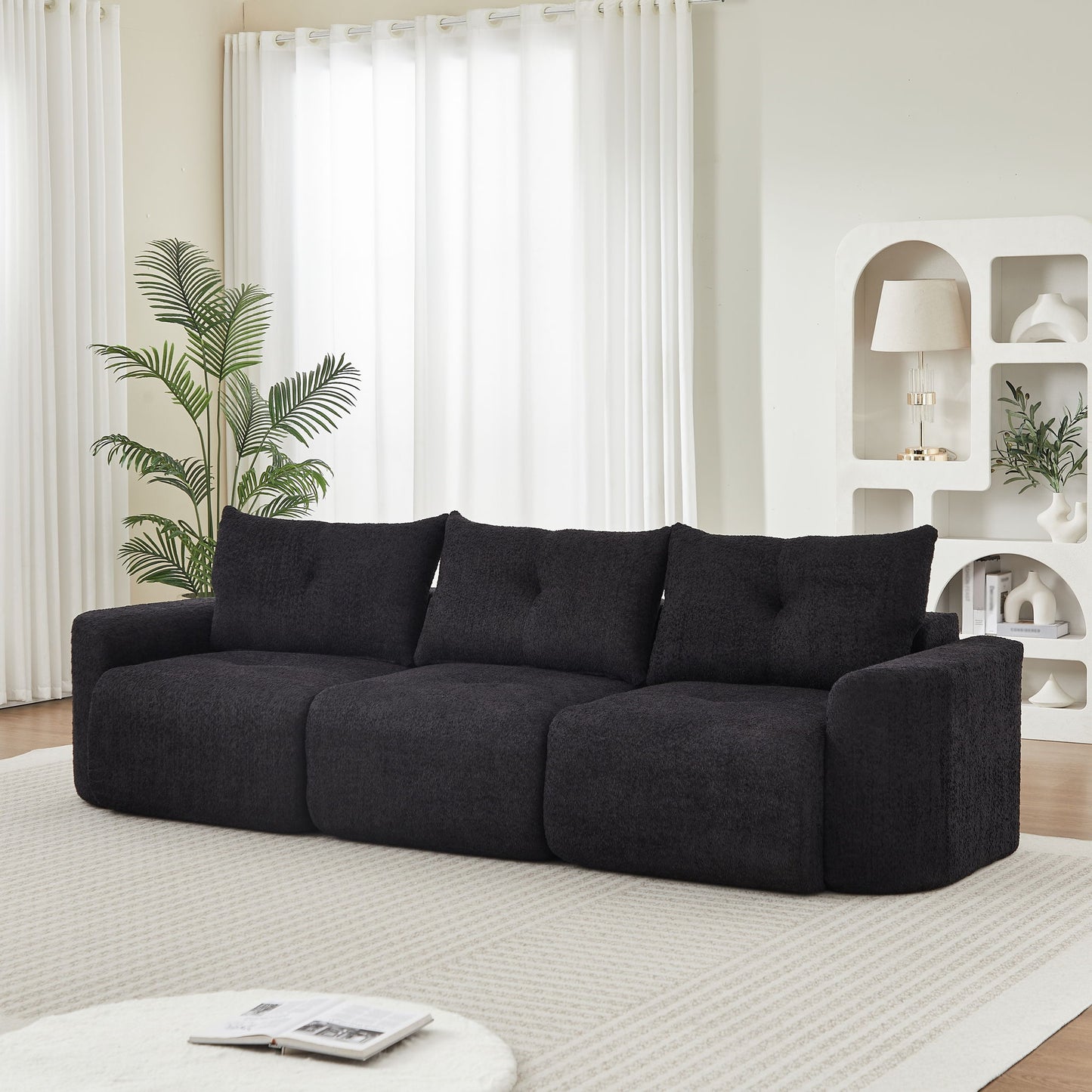 3 Seater With Thickened Armrests Sofa For Living Room Home Essentials