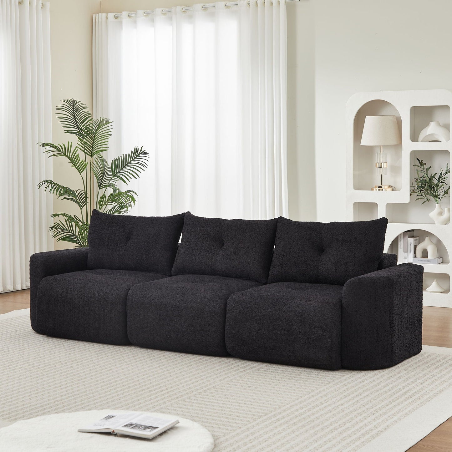 3 Seater With Thickened Armrests Sofa For Living Room Home Essentials