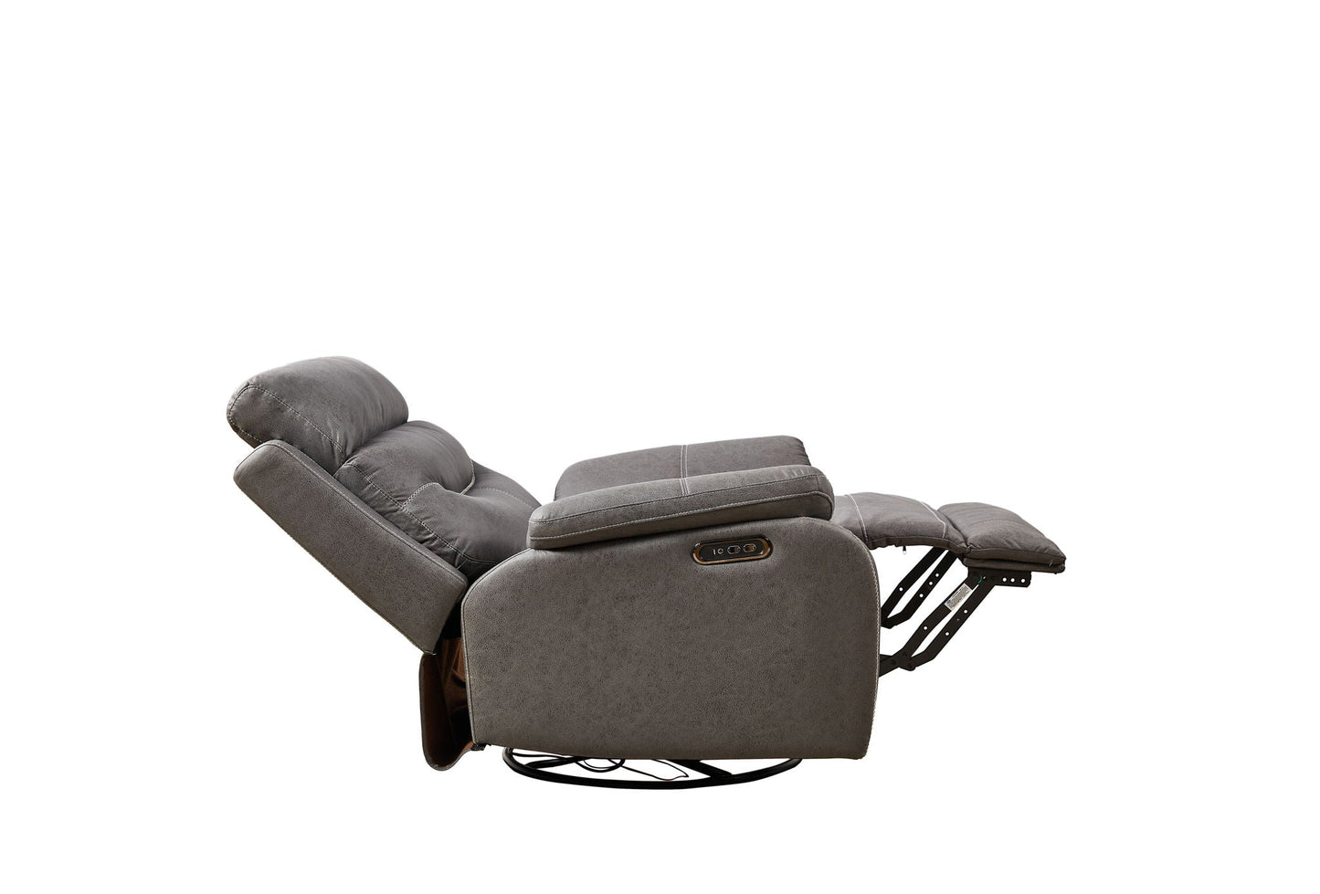 Liyasi - Dual Okin Motor Rocking And 240° Swivel Single Sofa Seat Recliner Chair Infinite Position, Head Rest With Power Function Refined Comfort