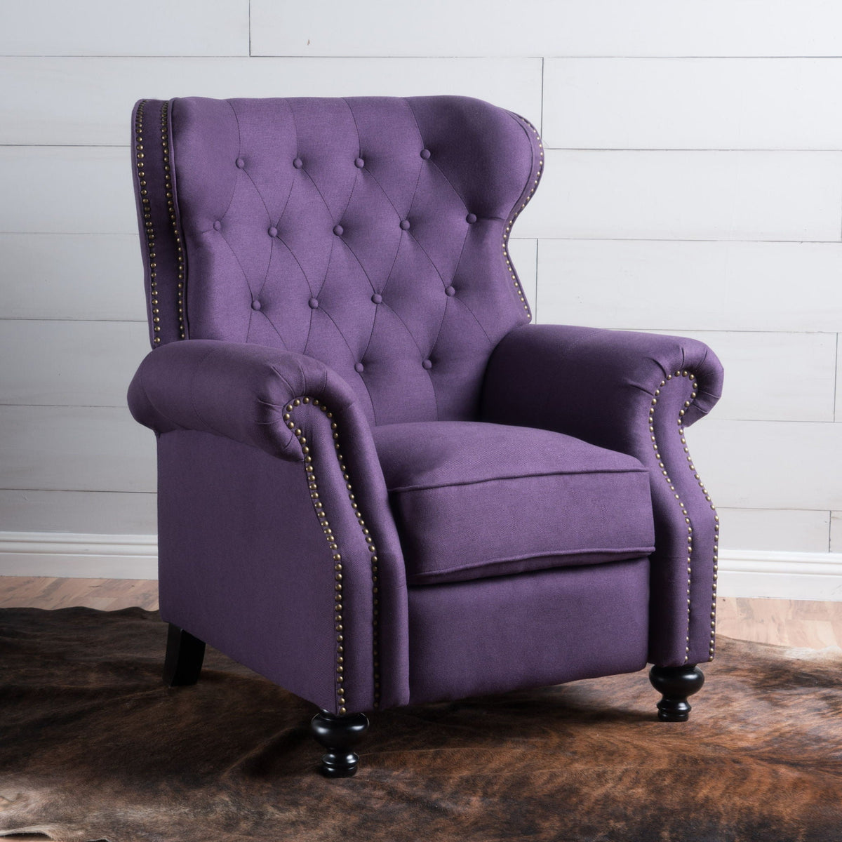 Modern Manual Push Back Recliner Chair Noble House