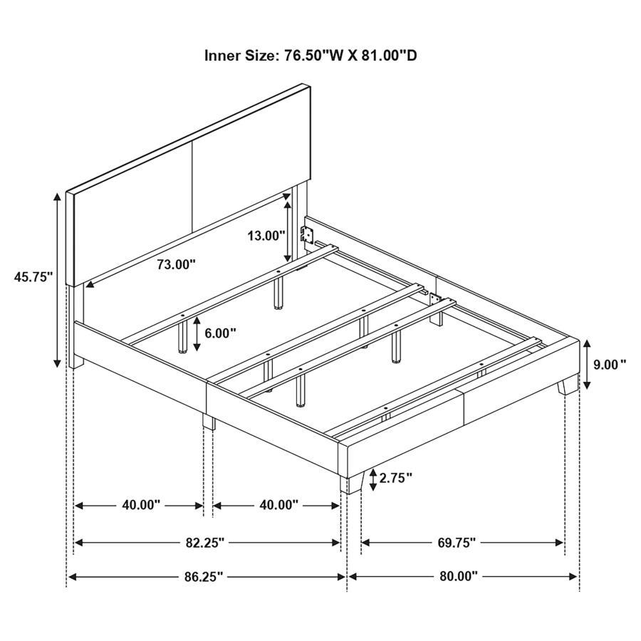 Dorian - Upholstered Panel Bed CoasterEveryday