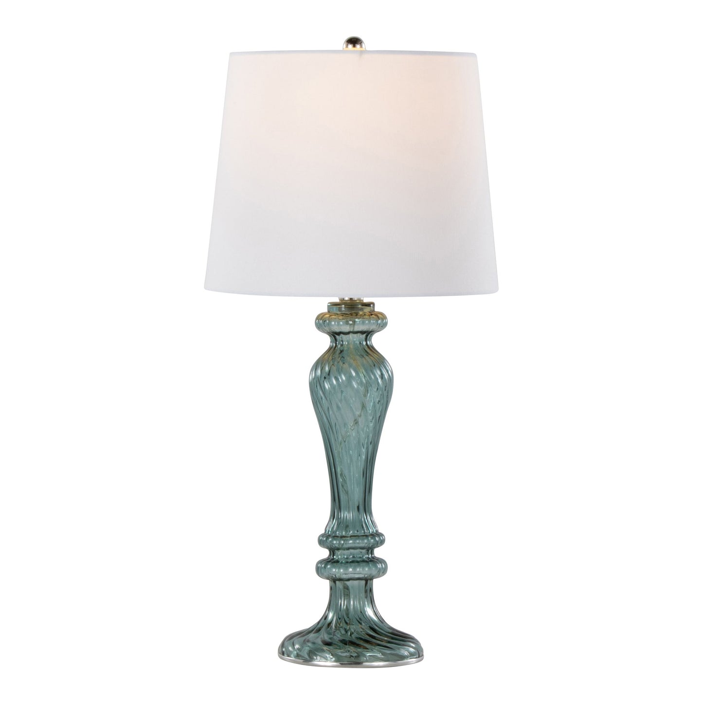 Windsor - Contemporary Table Lamp (Set of 2) - Clear Turquoise / Off White Lumi Source