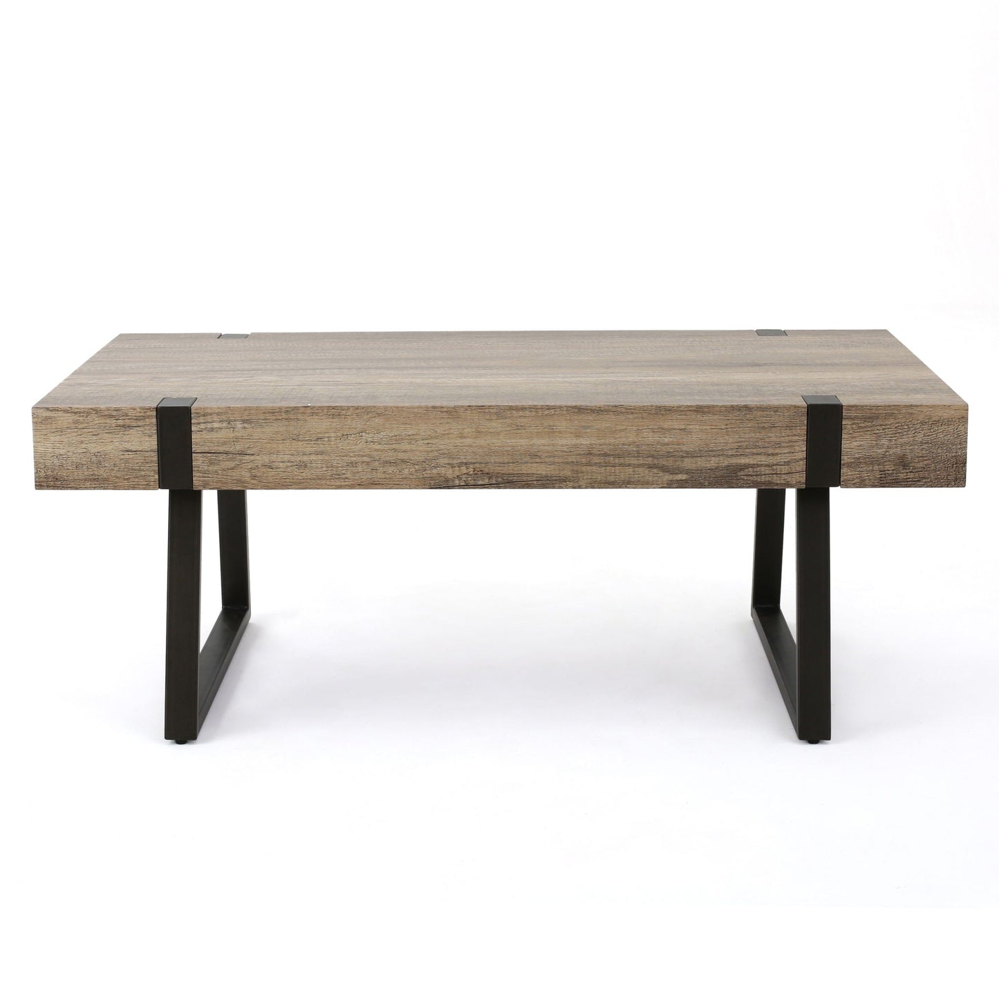 Abitha - Coffee Table With Industrial Powder Coated Metal Legs Noble House