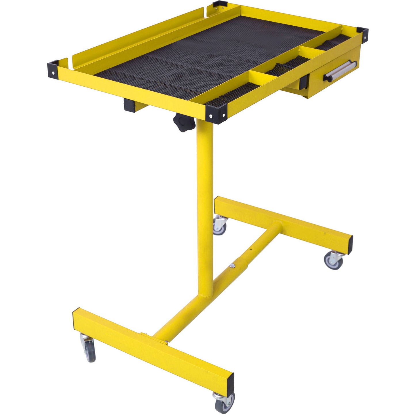 Adjustable Tear Down Work Table With Drawer For Garages, Repair Shops, And Diy, Portable, (4) 2.5" Swivel Casters, 220 Pound Capacity, Rubber Corners, Heavy Duty Steel Home Essentials