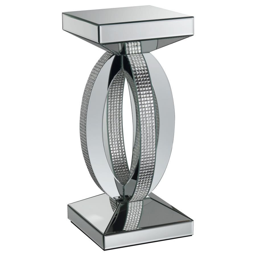 Amalia - Square Mirrored Acrylic Crystal Side End Table - Silver CoasterElevations