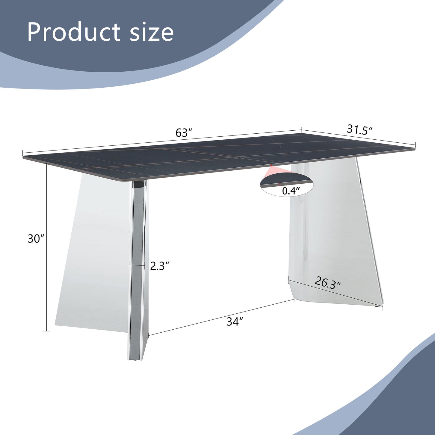 Modern Marble Patterned Dining Table With Stainless Steel Butterfly Legs Home Essentials