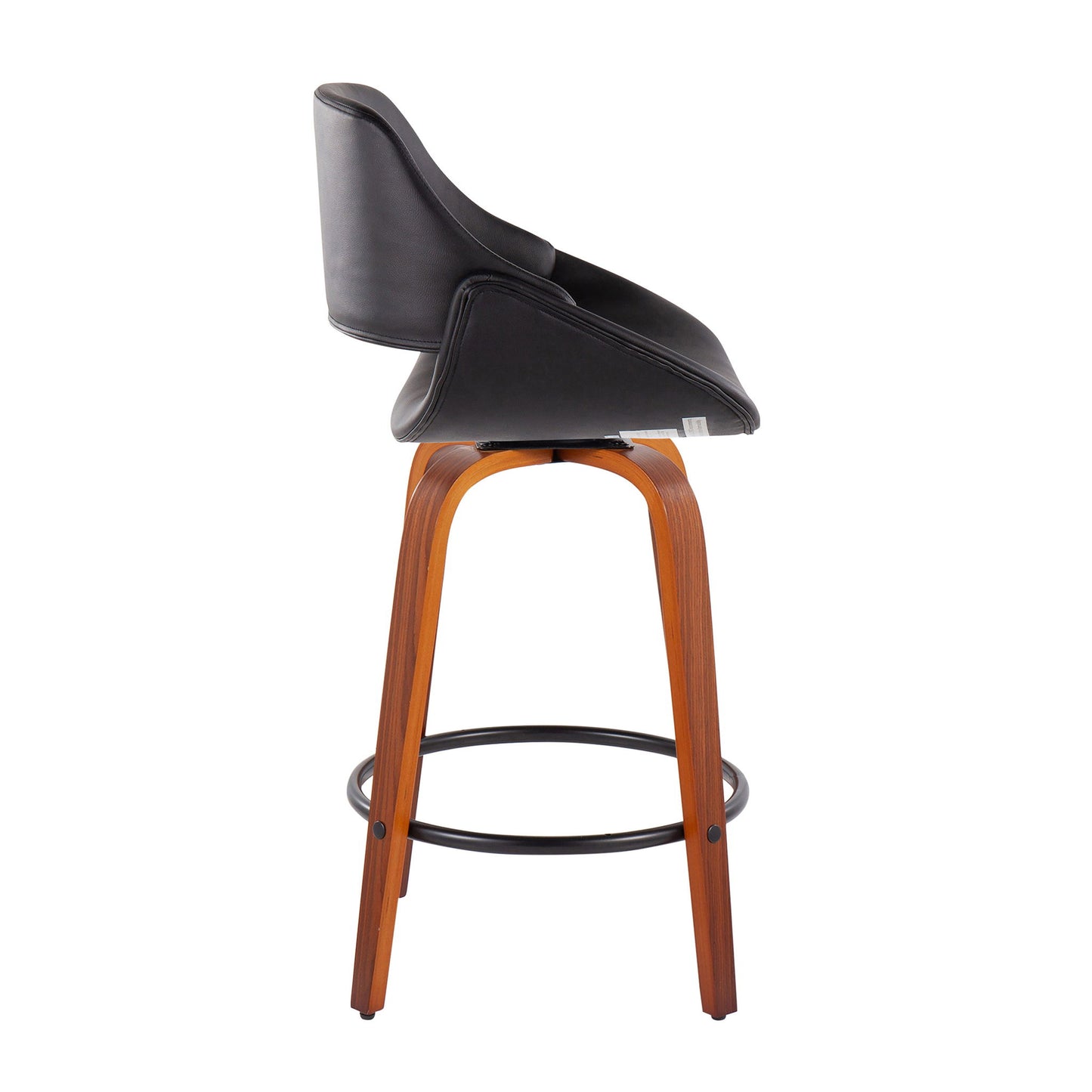 Fabrico - Mid Century Modern Fixed Height Counter Stool And Round Footrest (Set of 2) Lumi Source