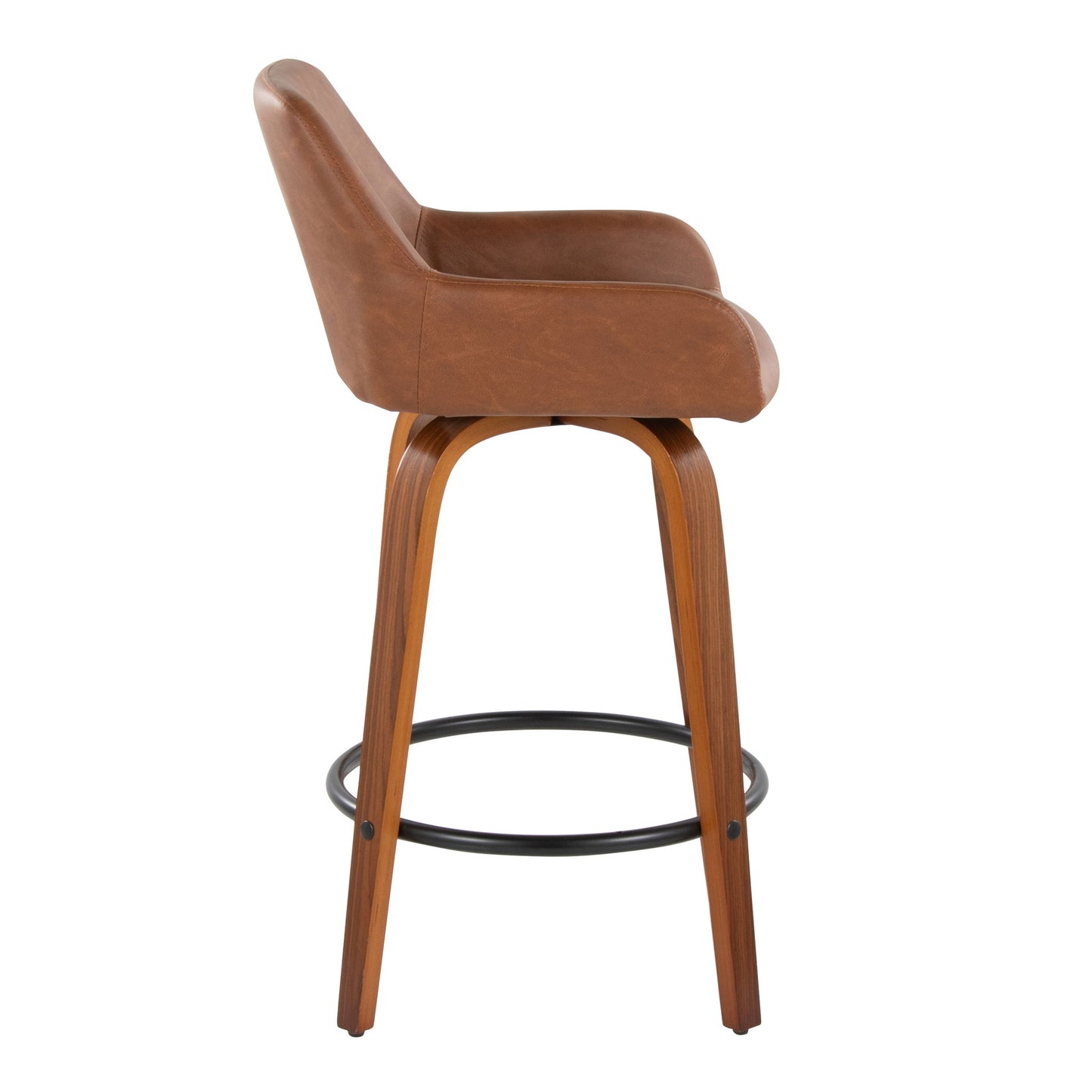 Daniella - Contemporary Fixed Height Counter Stool With Swivel With Round Footrest (Set of 2) Lumi Source