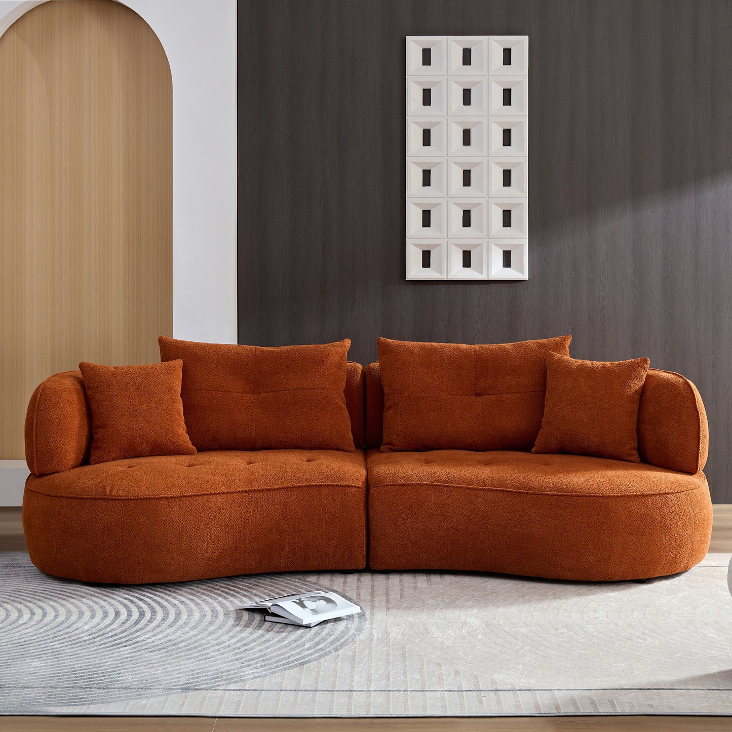 Modular Sofa, Durable Fabric, Solid Wood Frame, High Density Sponge Padding, Seating For 4 Home Essentials