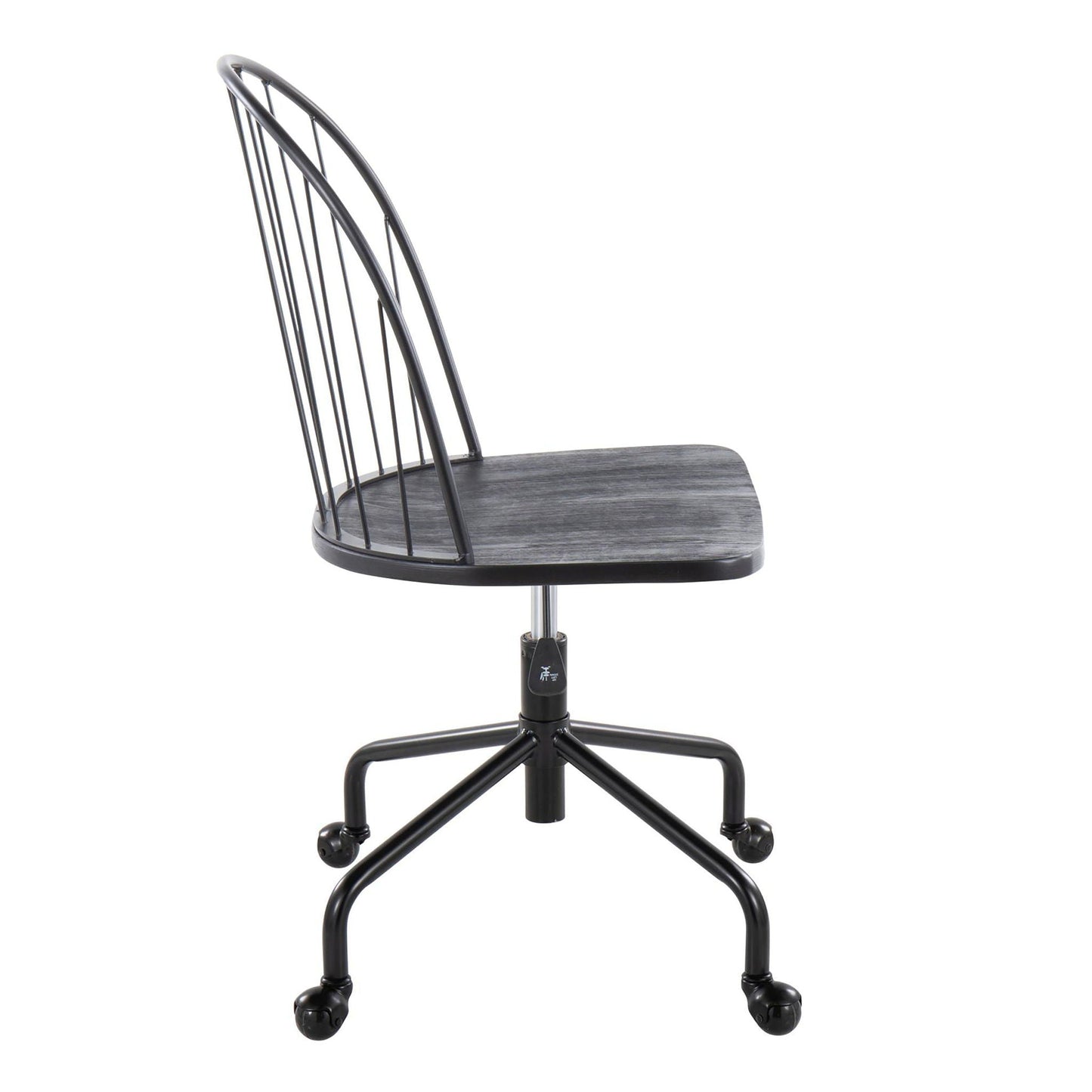 Riley - Farmhouse Adjustable High Back Office Chair - Black Lumi Source