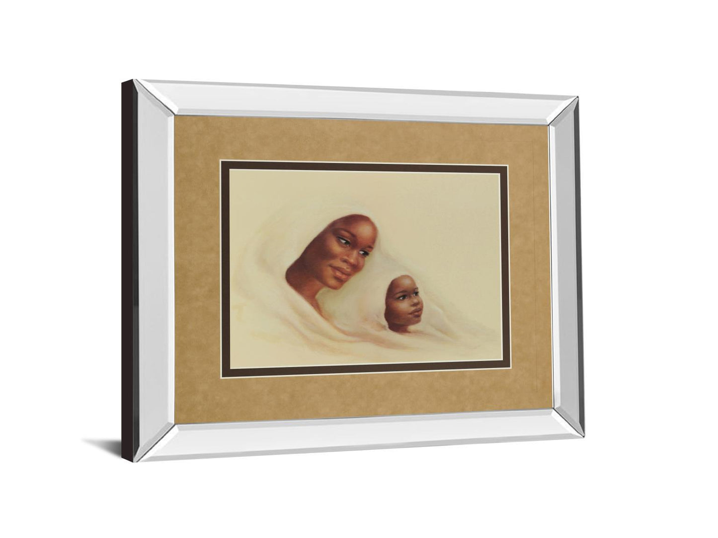 Two Generations - Mirror Framed Print Wall Art - Dark Brown Classy Art