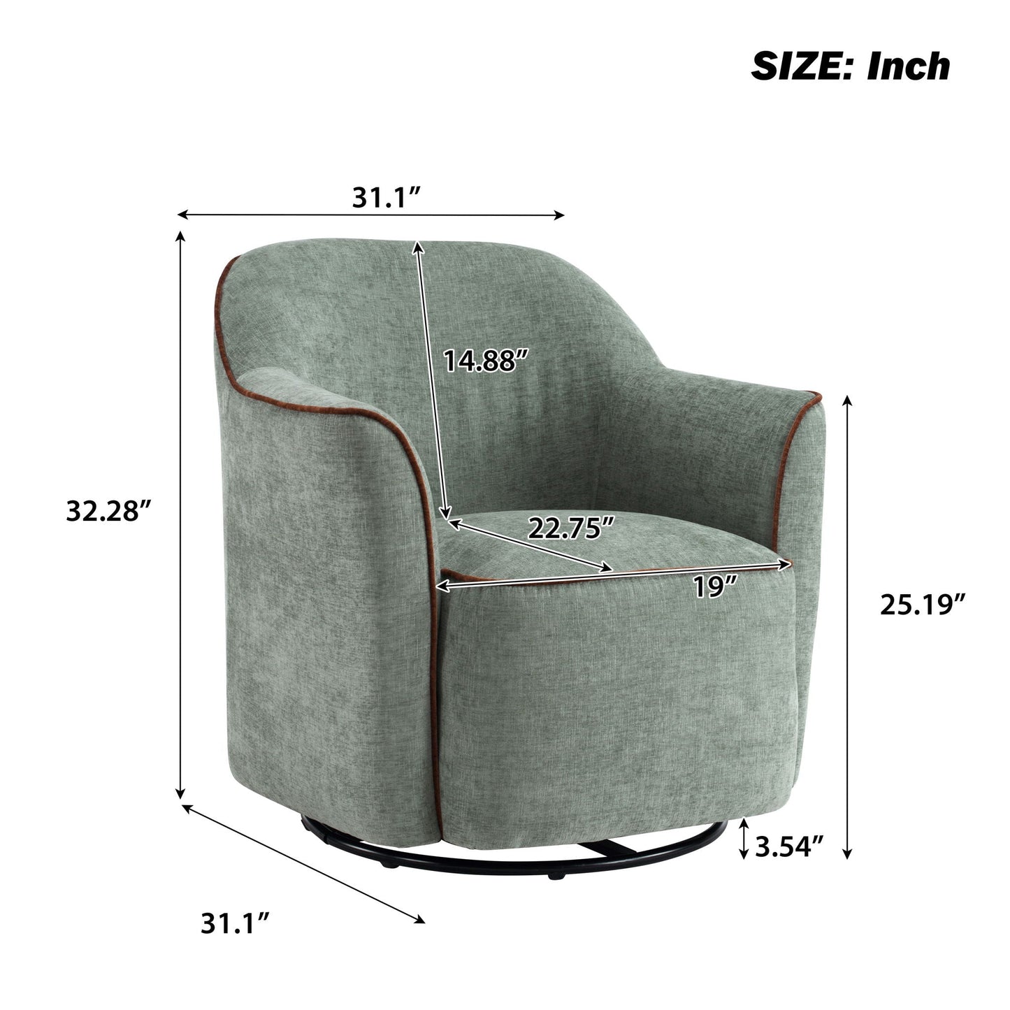 360° Swivel Accent Chair With Flared Arms Hearth and Haven