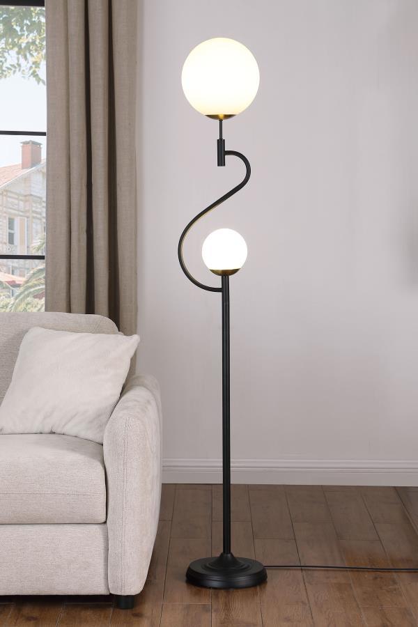 Dacki - Dual Spherical Bulb Metal Floor Lamp - Black Coaster Fine Furniture