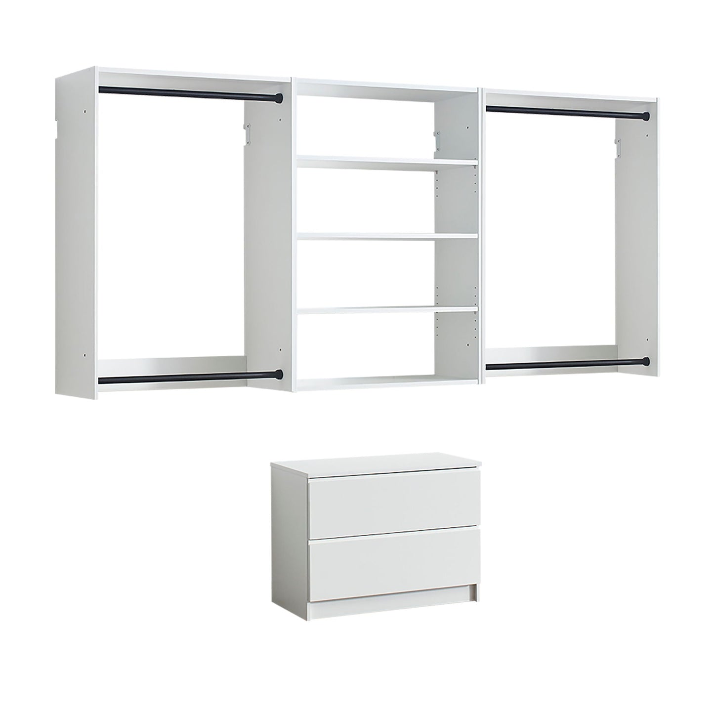 Devi - Wall Mounted Wood Closet System With Modular Units Home Essentials