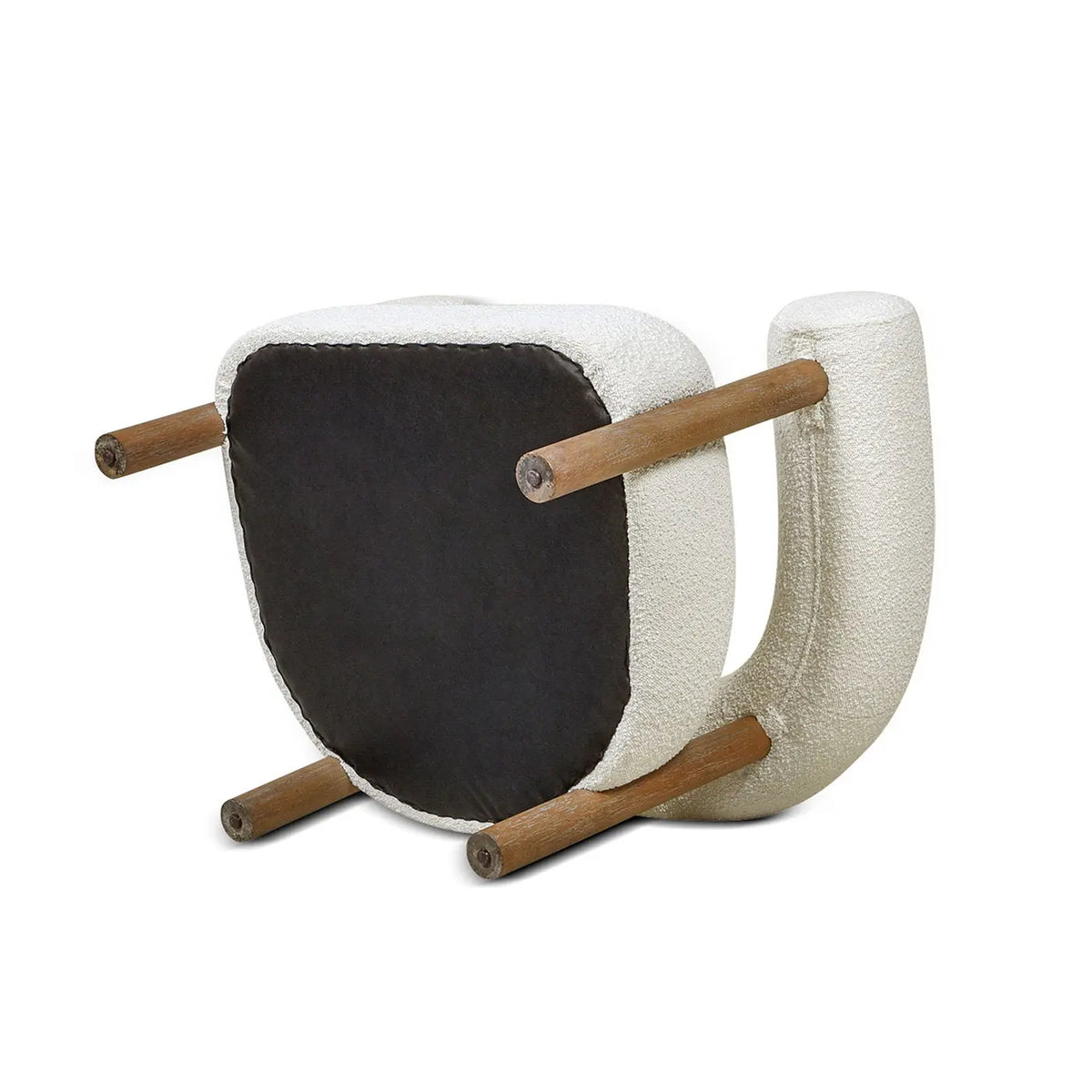 Fuji - Mid Century Modern Barrel Accent Arm Chair - Ivory White Jennifer Taylor Home