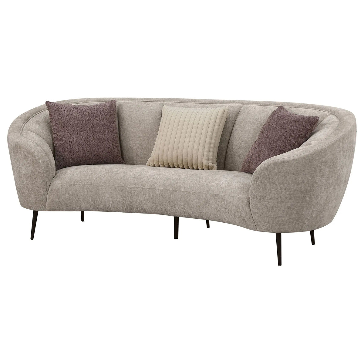 Aura - Upholstered Curved Sofa And Tapered Legs - Beige Furniture Max