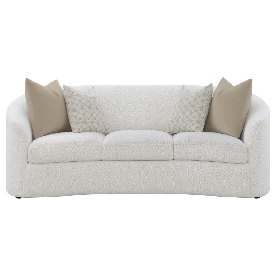 Rainn - Boucle Upholstered Sloped Arm Sofa - Latte CoasterEssence