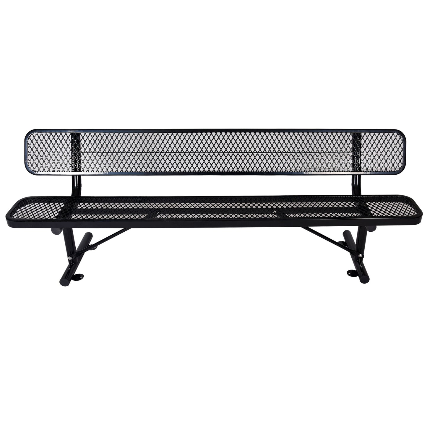 6' Outdoor Steel Bench With Backrest Home Essentials