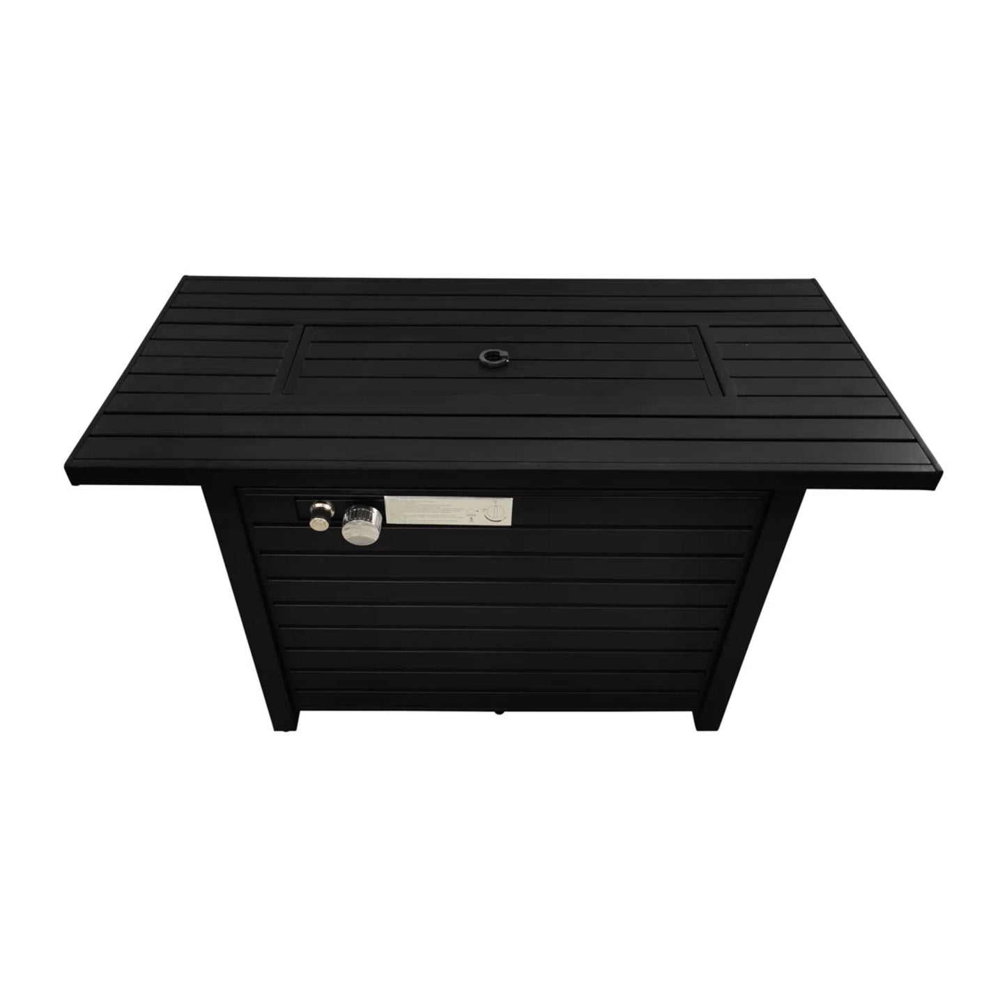 Outdoor Fire Pit Table With Lid, Modern Design - Black LSI Patio Furniture