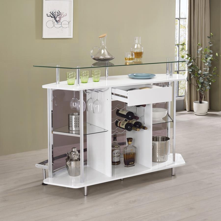 Gideon - Curved Glass Top Home Cabinet CoasterEssence