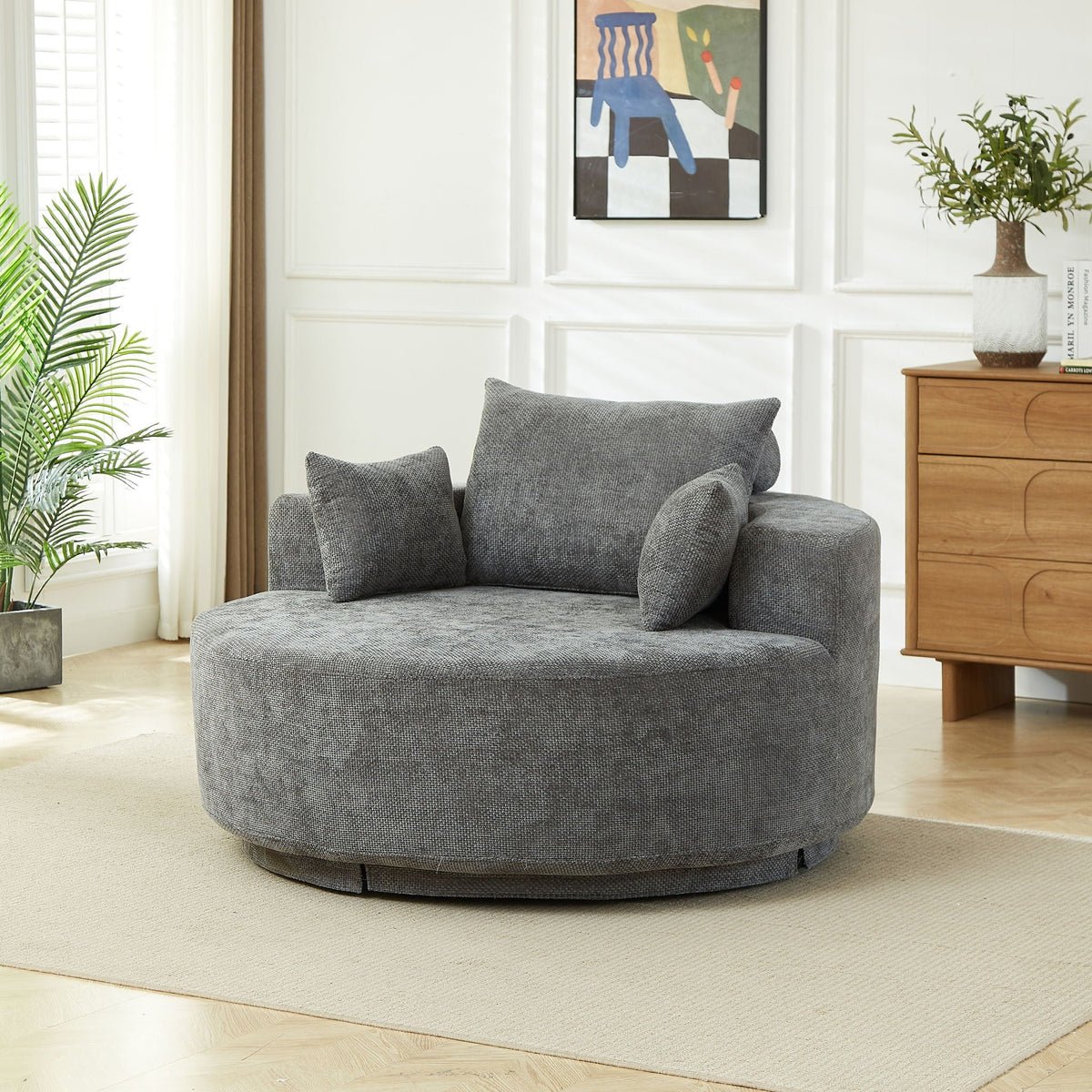 Single 360 Degree Swivel Chair For Living Room Home Essentials