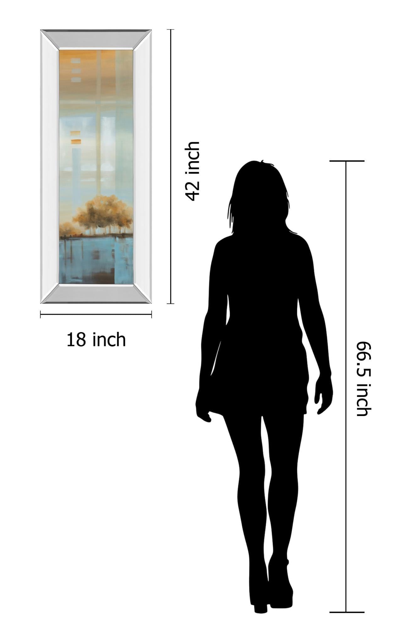 Window On The Word I By Carol Robinson - Mirror Framed Print Wall Art - Blue Classy Living